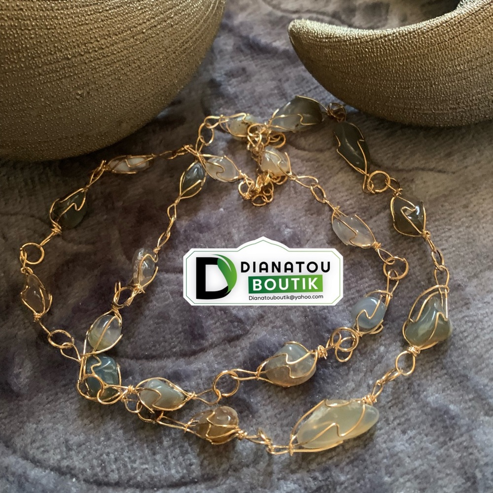 Vintage Style Wire Wrapped Linked Necklace